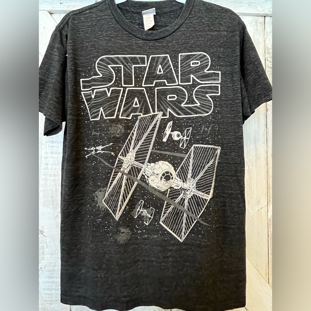 VTG STAR WARS George Lucas LTD WHITE TAG Tie Fighter & X-Wing T-Shirt Size M